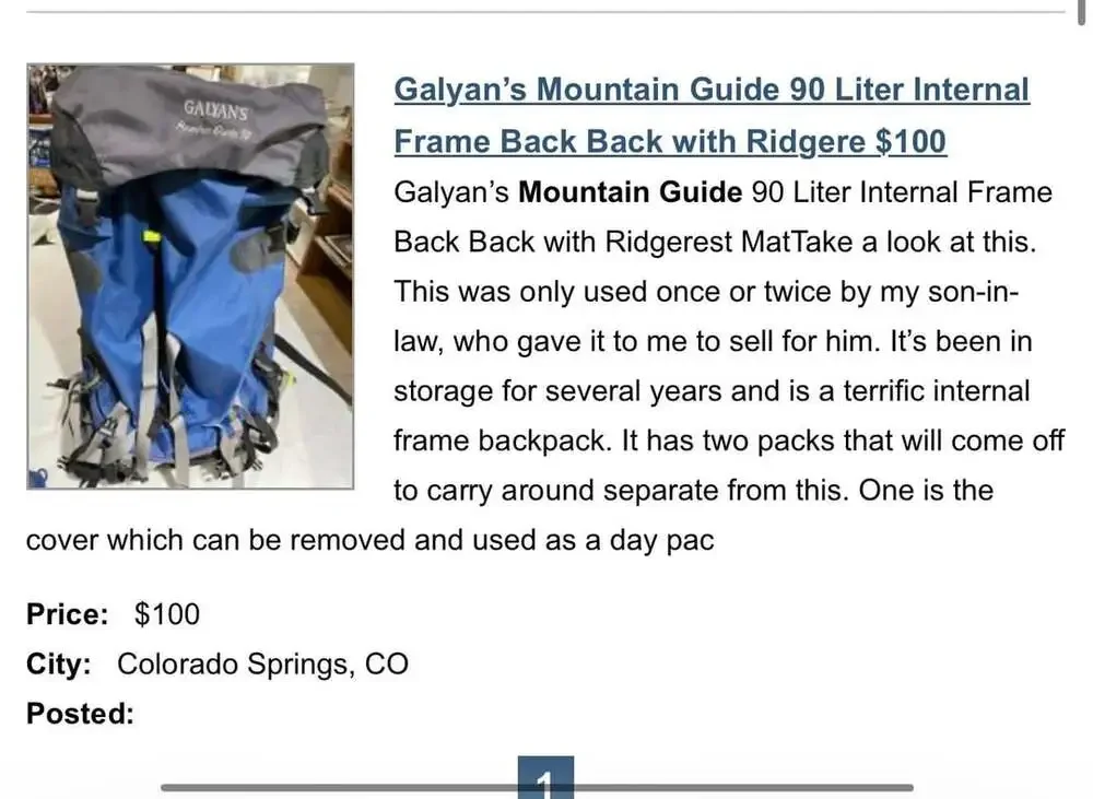Galyan’s Mountain Guide 90 (90 L). Galyan’s